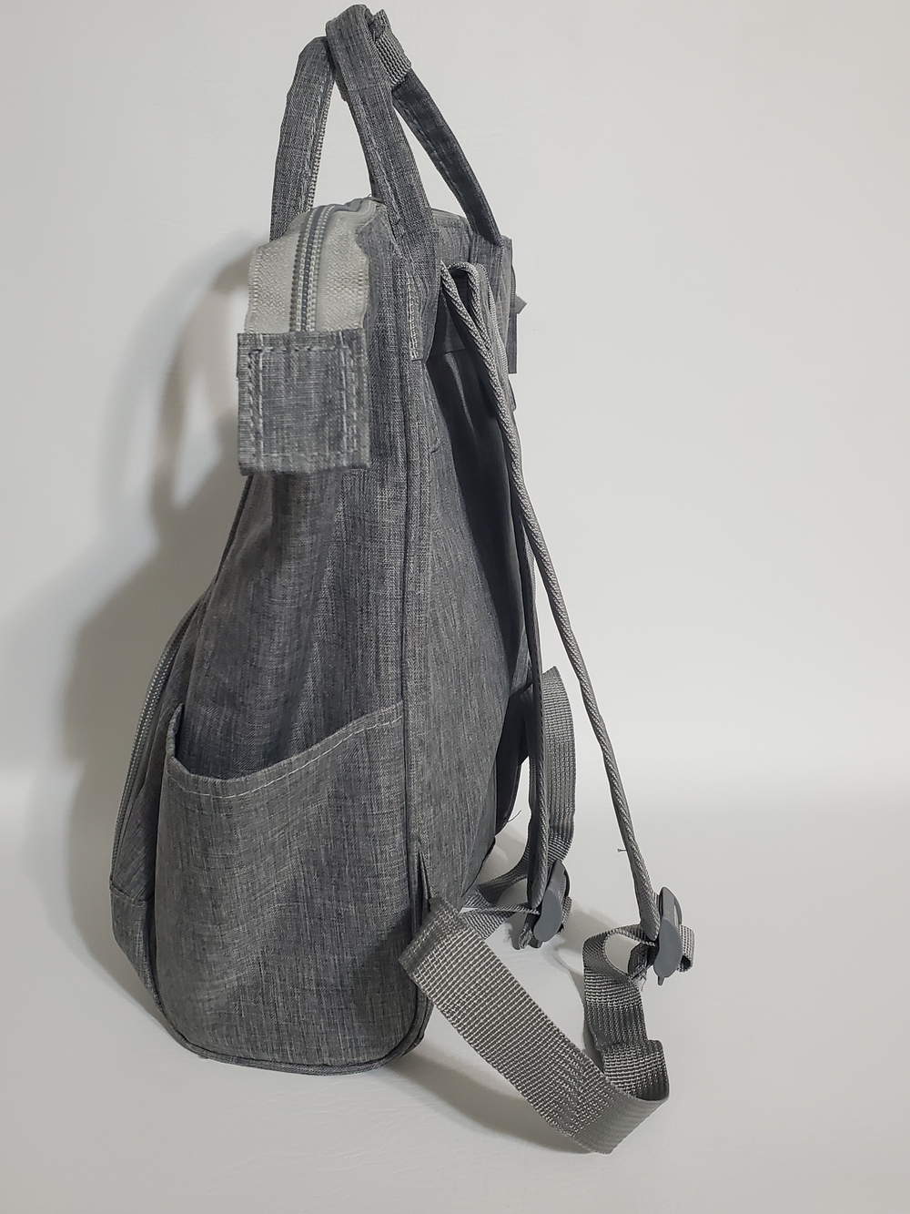 Gray Insulated Diaper Bag Backpack - Picture 2 of 6